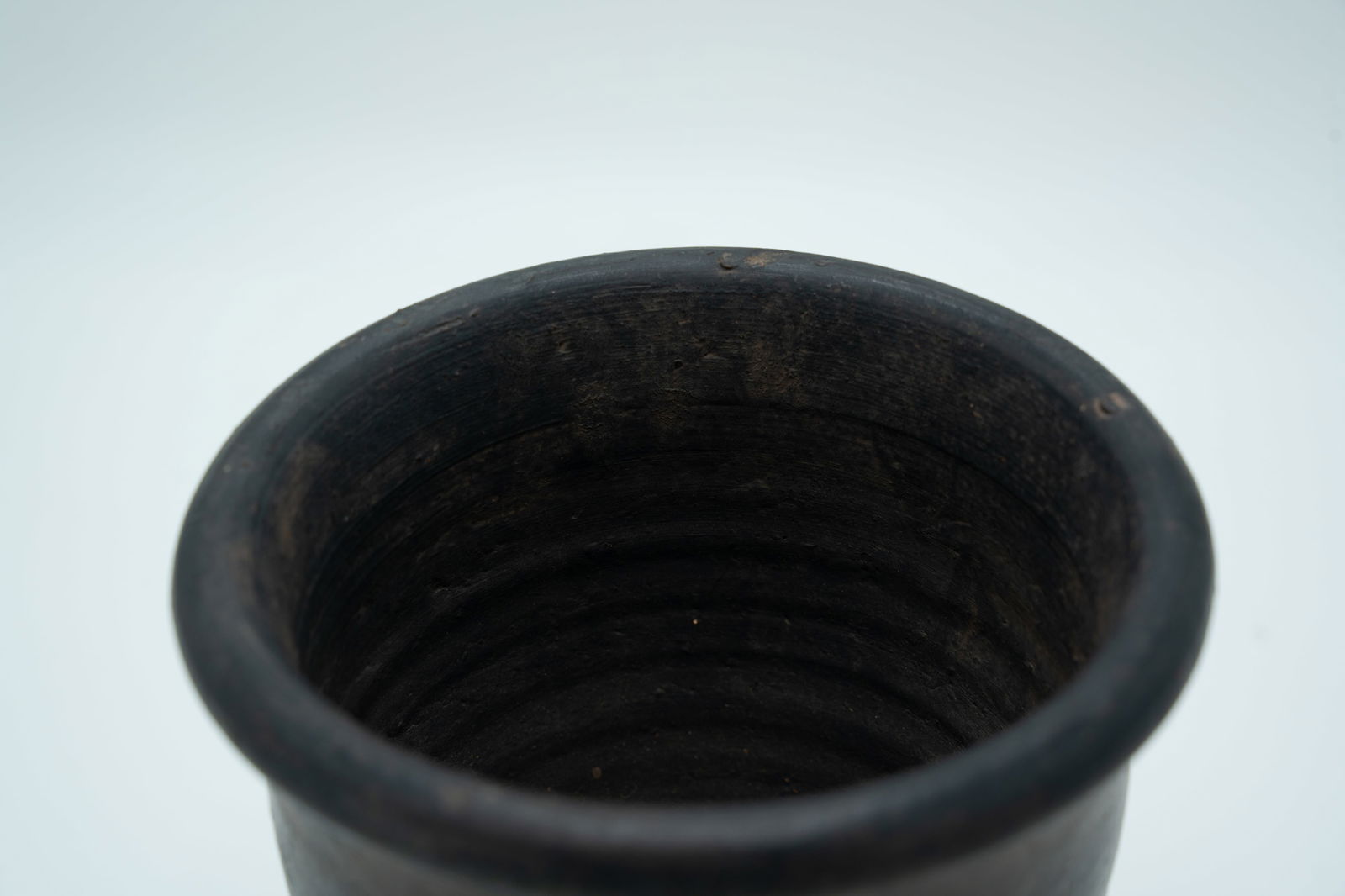 Black Terracotta Goblet with Fluted Design - 9