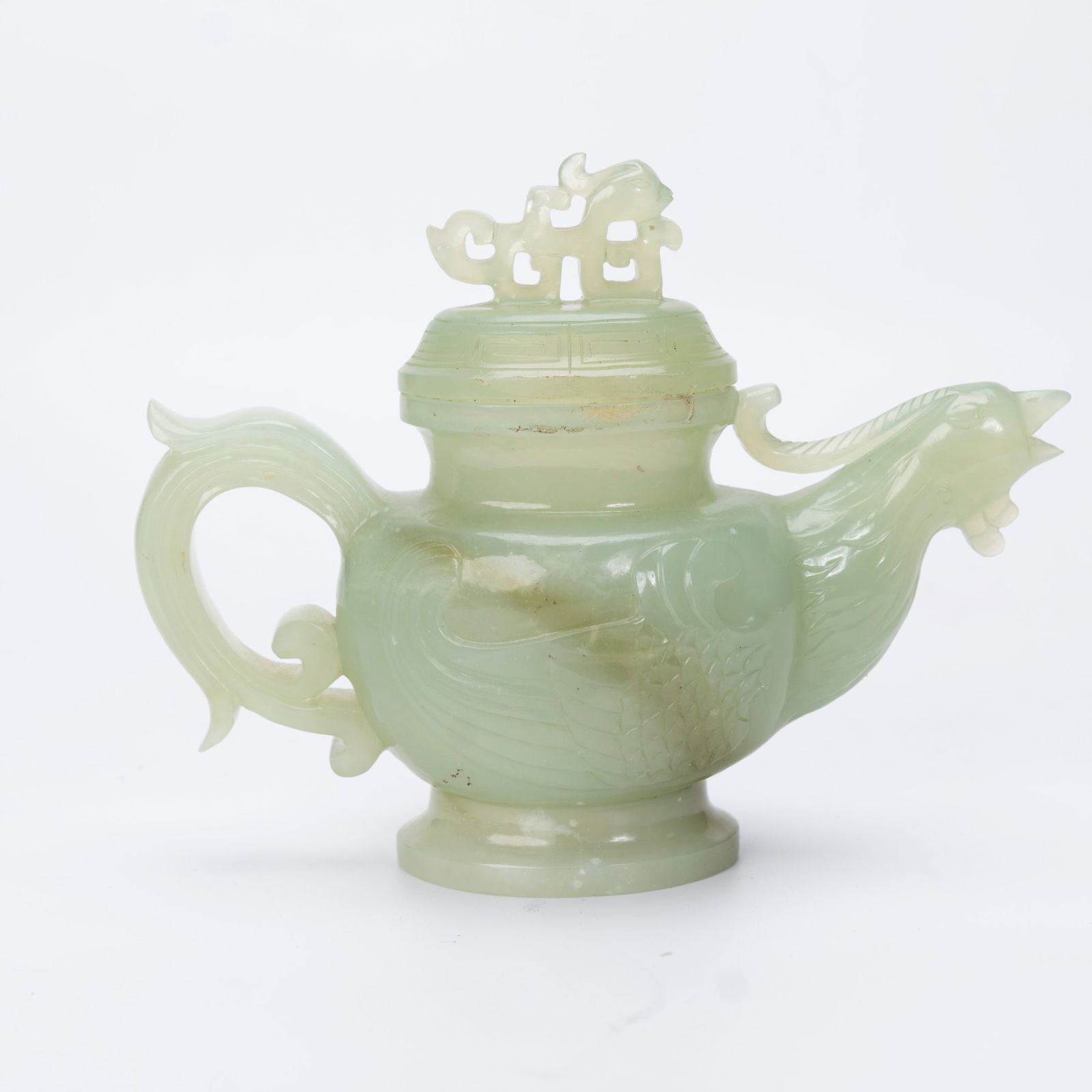 Chinese Celadon Jade Teapot - 7