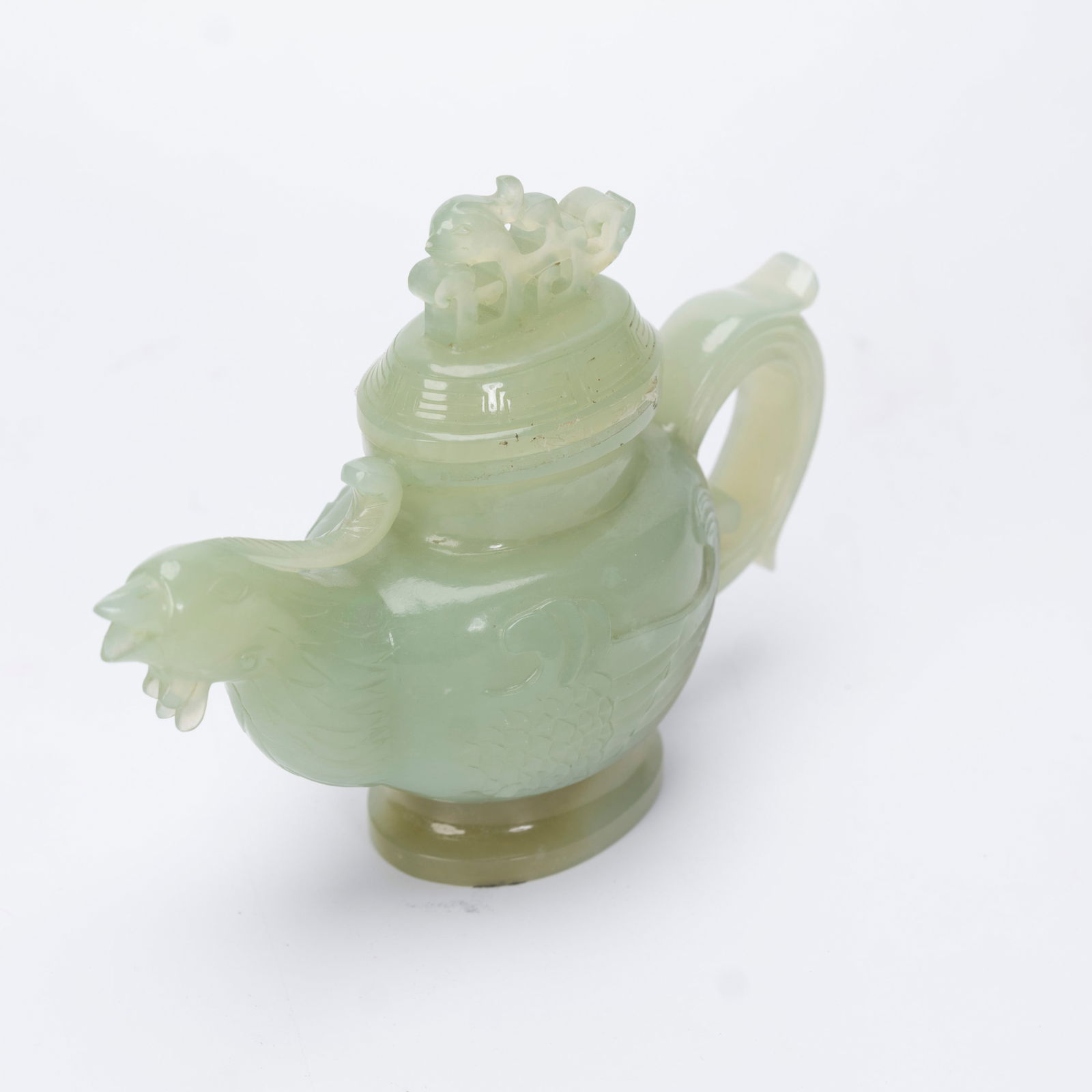 Chinese Celadon Jade Teapot - 8