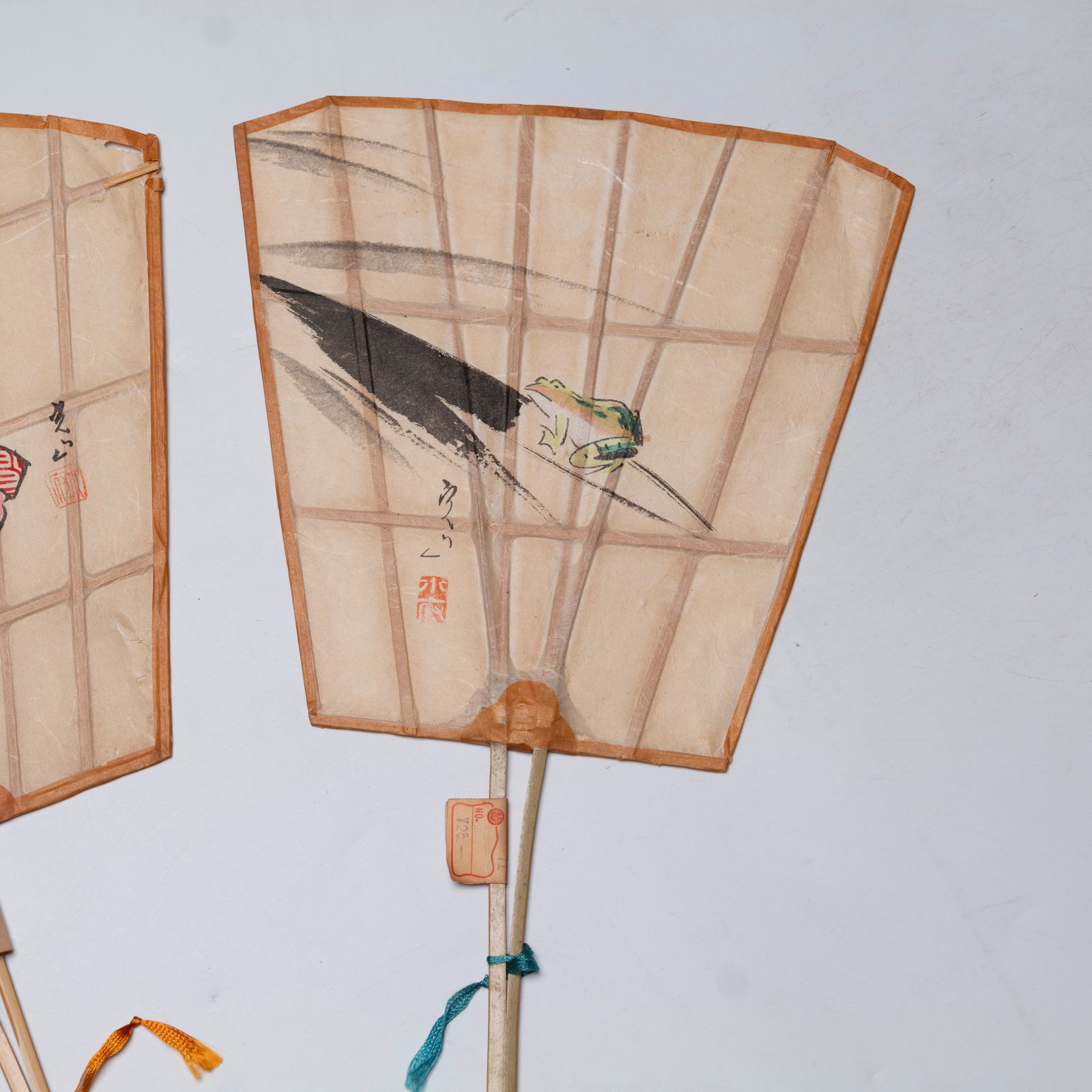 Three Chinese bamboo fans - 5