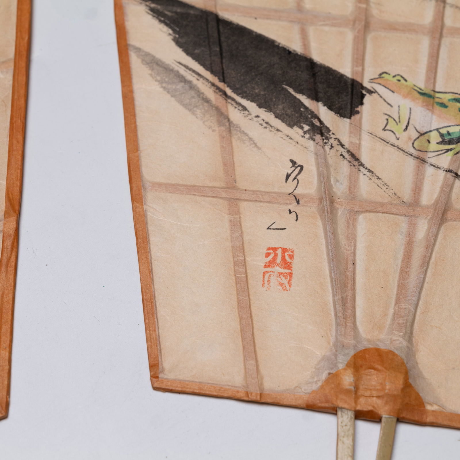 Three Chinese bamboo fans - 8