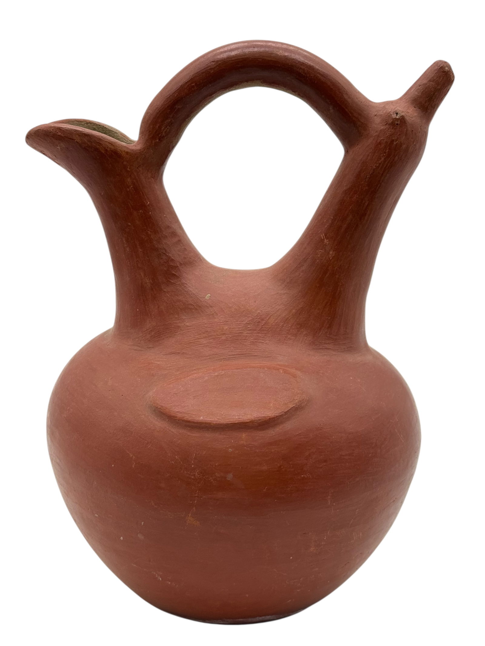 A Red Earthenware Vessel with Double Spouts - 2
