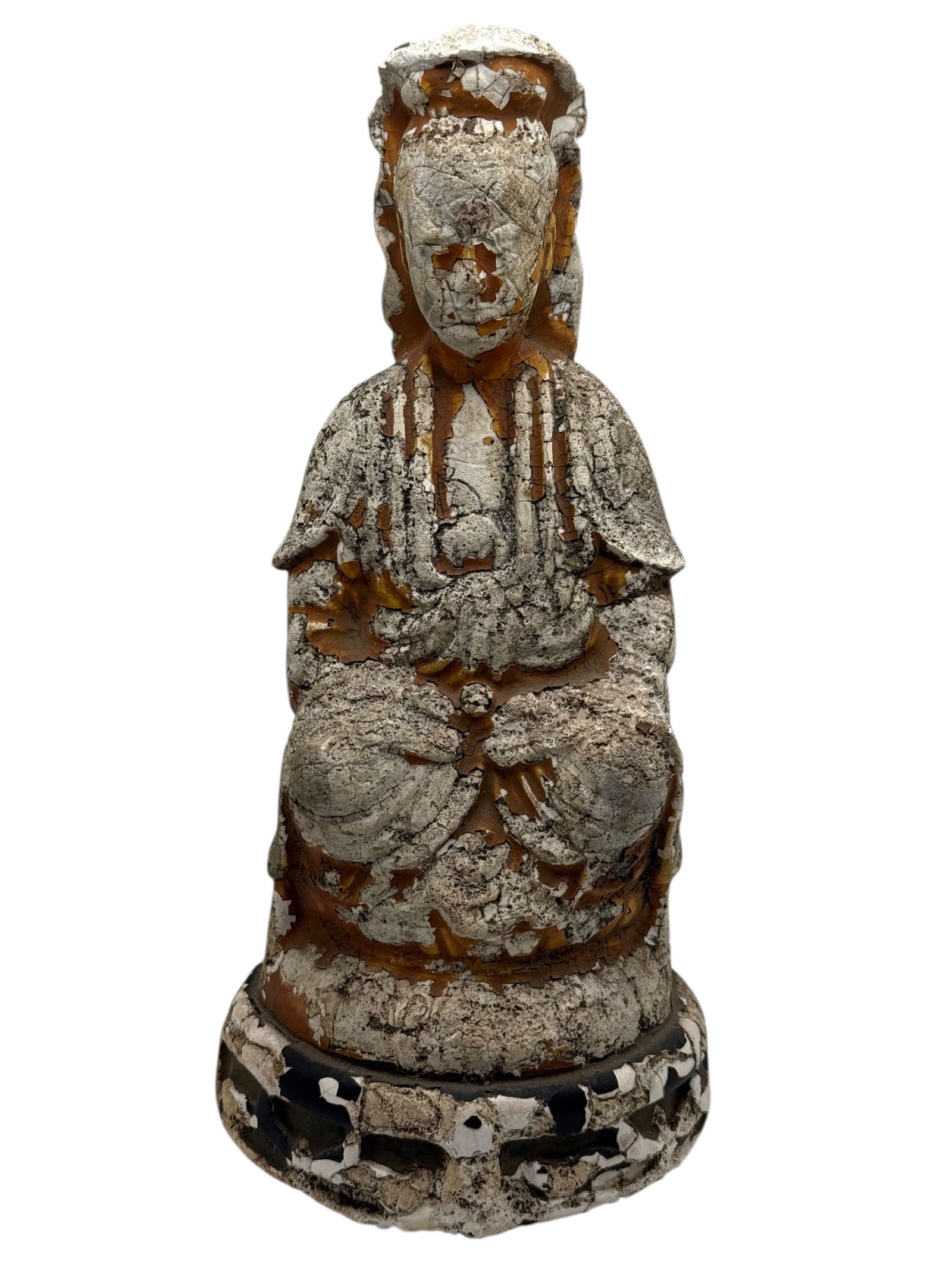 A Chinese Polychrome Stone Painted Wood Figure (1 of 5)