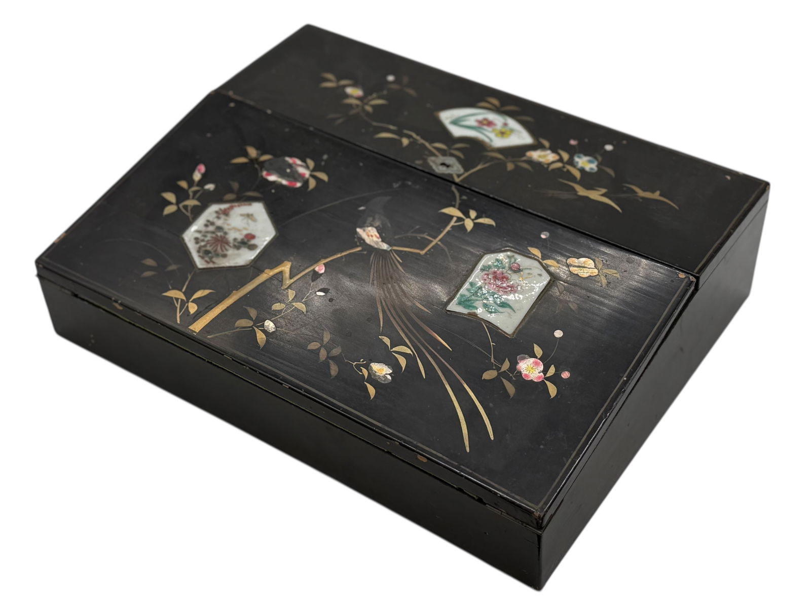 A Chinese Lacquer Writing Box with Inlaid Panels (1 of 5)