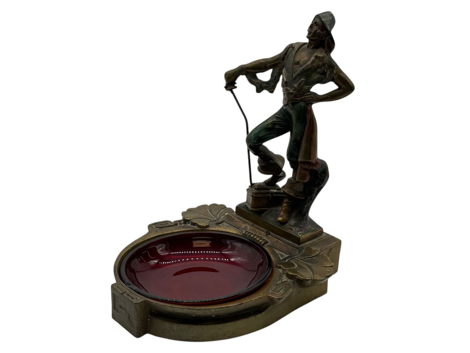 A Bronze Figural Inkwell with Glass Liner (1 of 5)