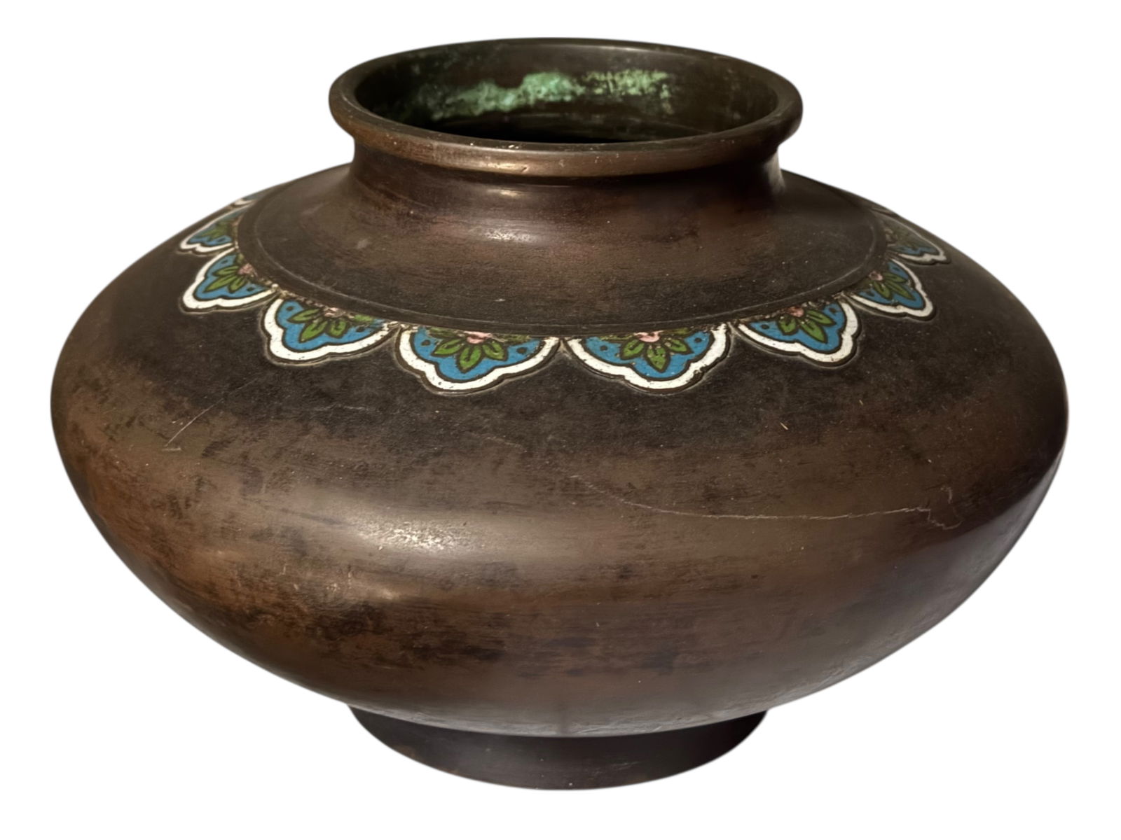 A Cloisonné Enamel Bronze Painted Bronze Jar (1 of 3)