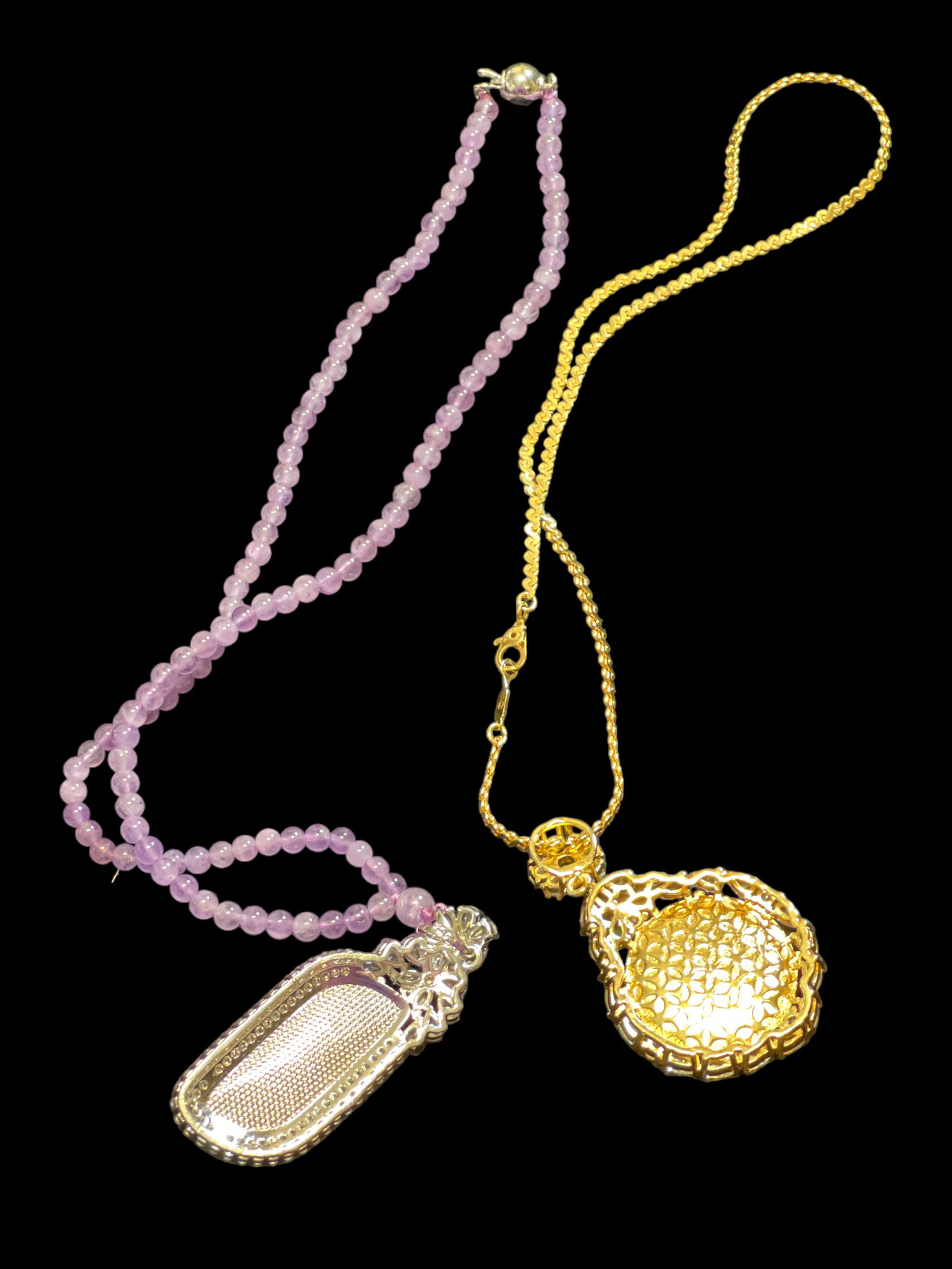 Two Green Stone / Jade Pendant - 3