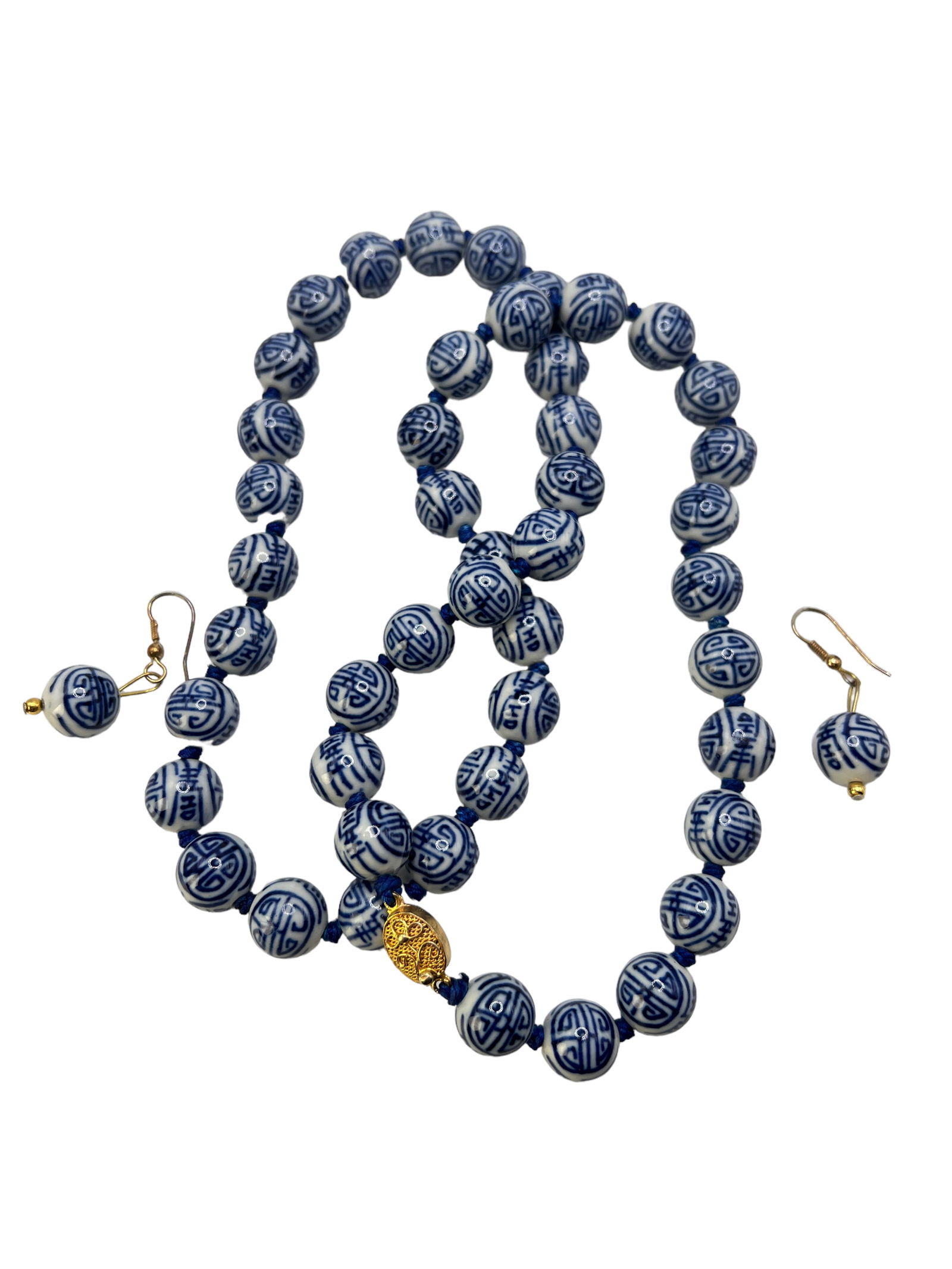 Chinese Necklace and Ear rings with Canton Beads (1 of 3)