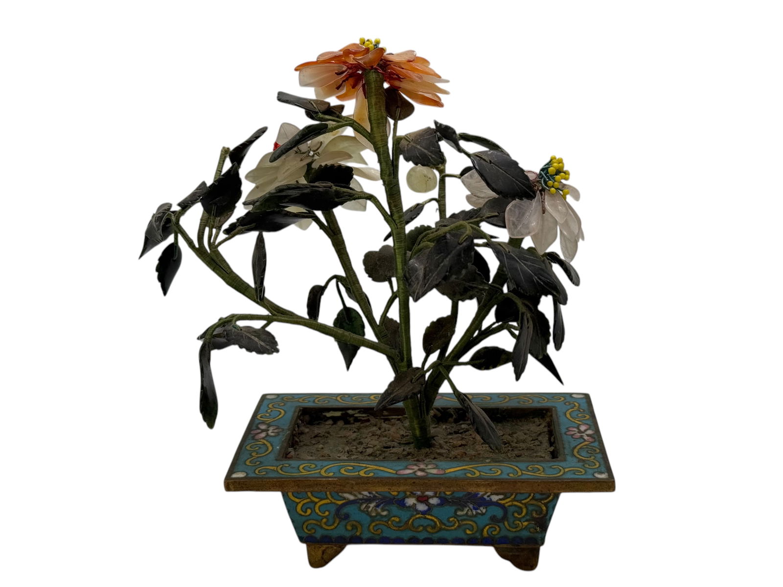 Chinese Cloisonne Bonsai Tree: Chinese Cloisonne Bonsai TreeH : 6 1/4 in ( 15.88 cm ) W : 5 1/2 in ( 13.97 cm )