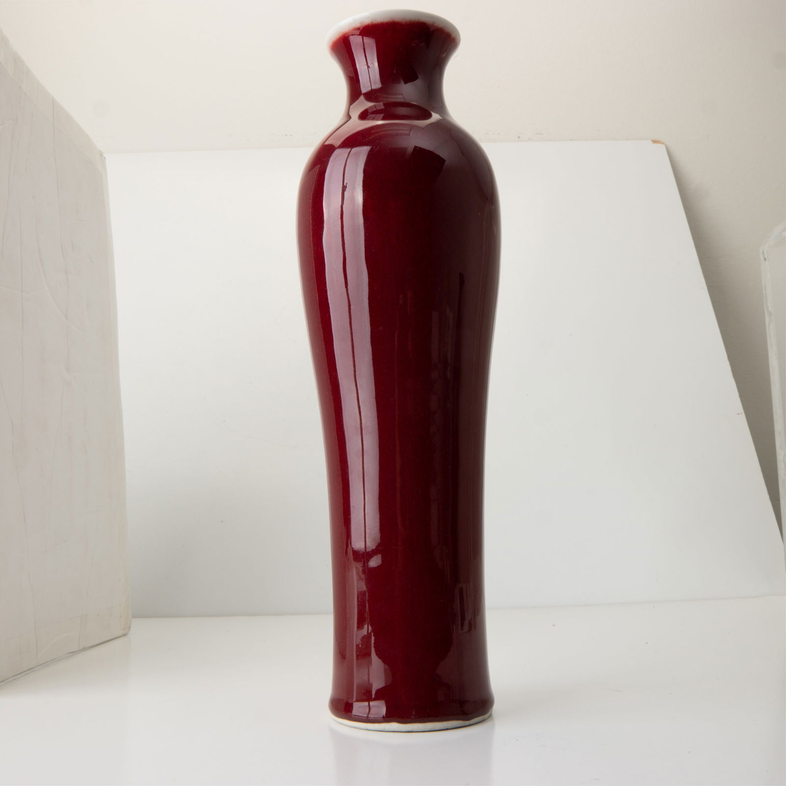 CHINESE RED GLAZED VASE - 4