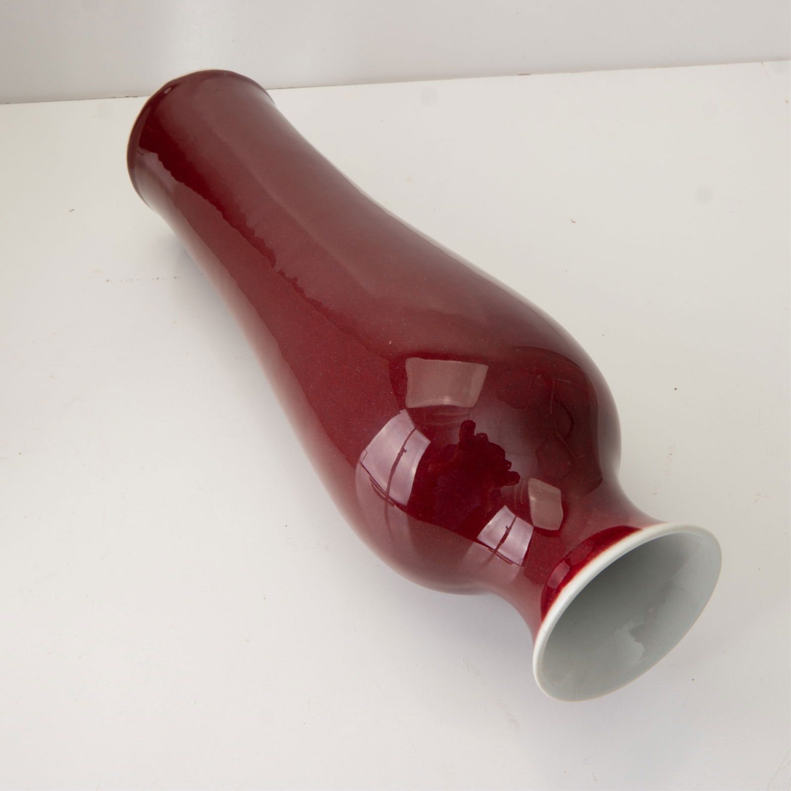 CHINESE RED GLAZED VASE - 6