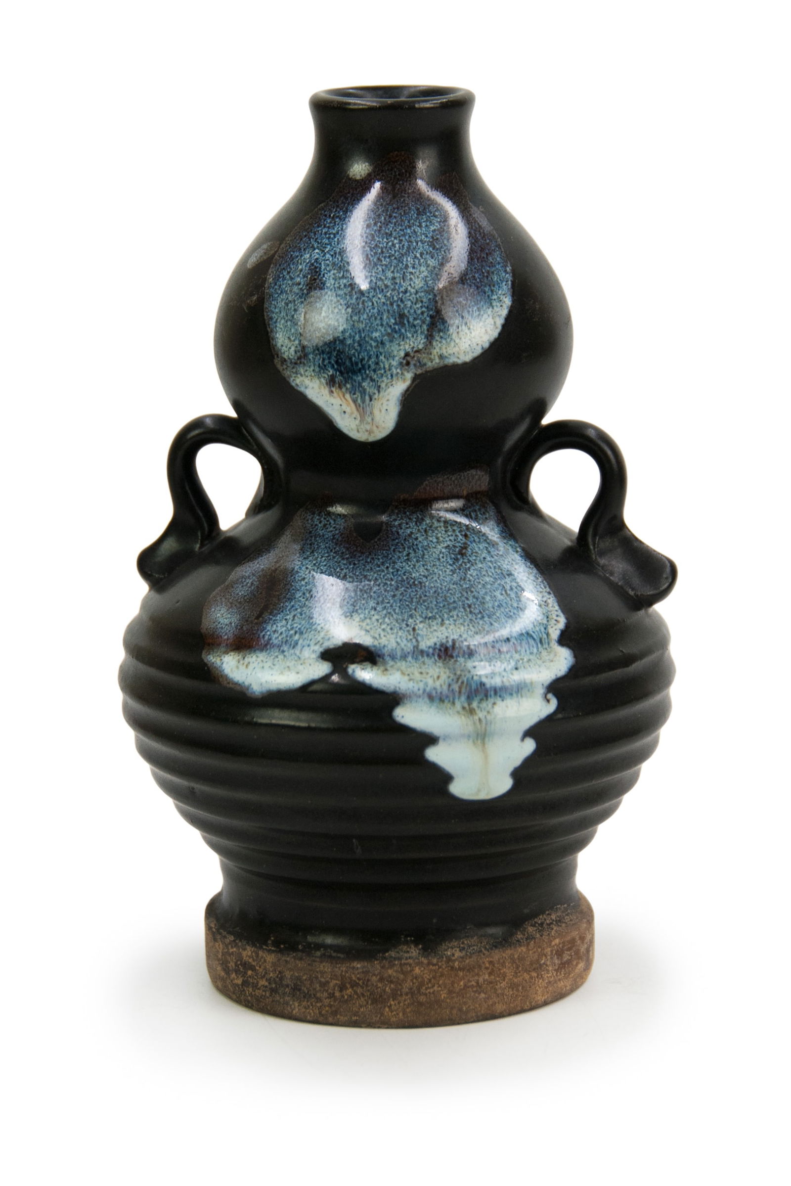 A Chinese Black Glazed Double Gourd Vase: A Chinese Black Glazed Double Gourd VaseH: 6 3/4 inches (17.1 cm) W: 4 inches (10.2 cm)