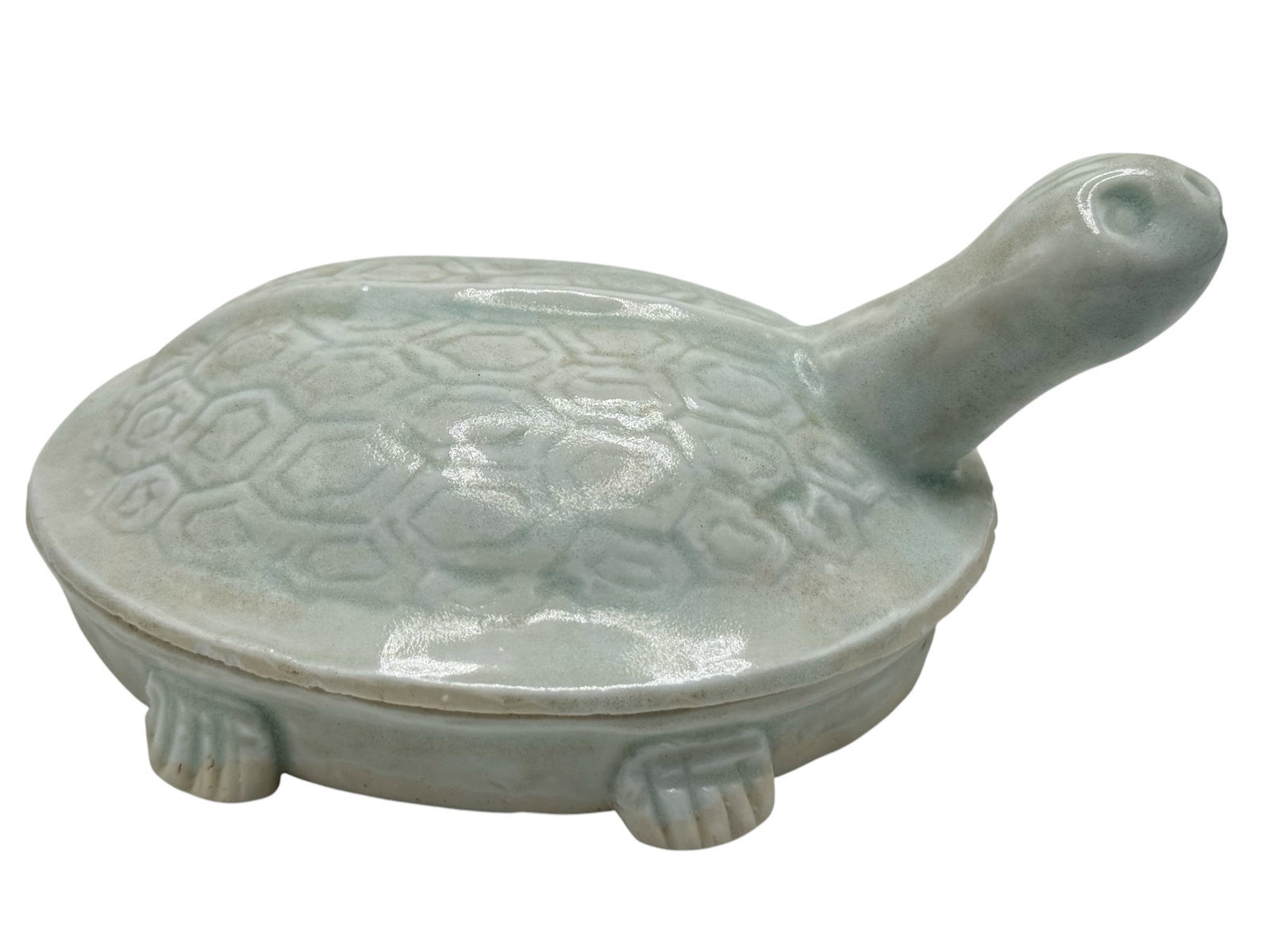 A Chinese Celadon Glazed Porcelain Turtle-Form Cov (1 of 3)