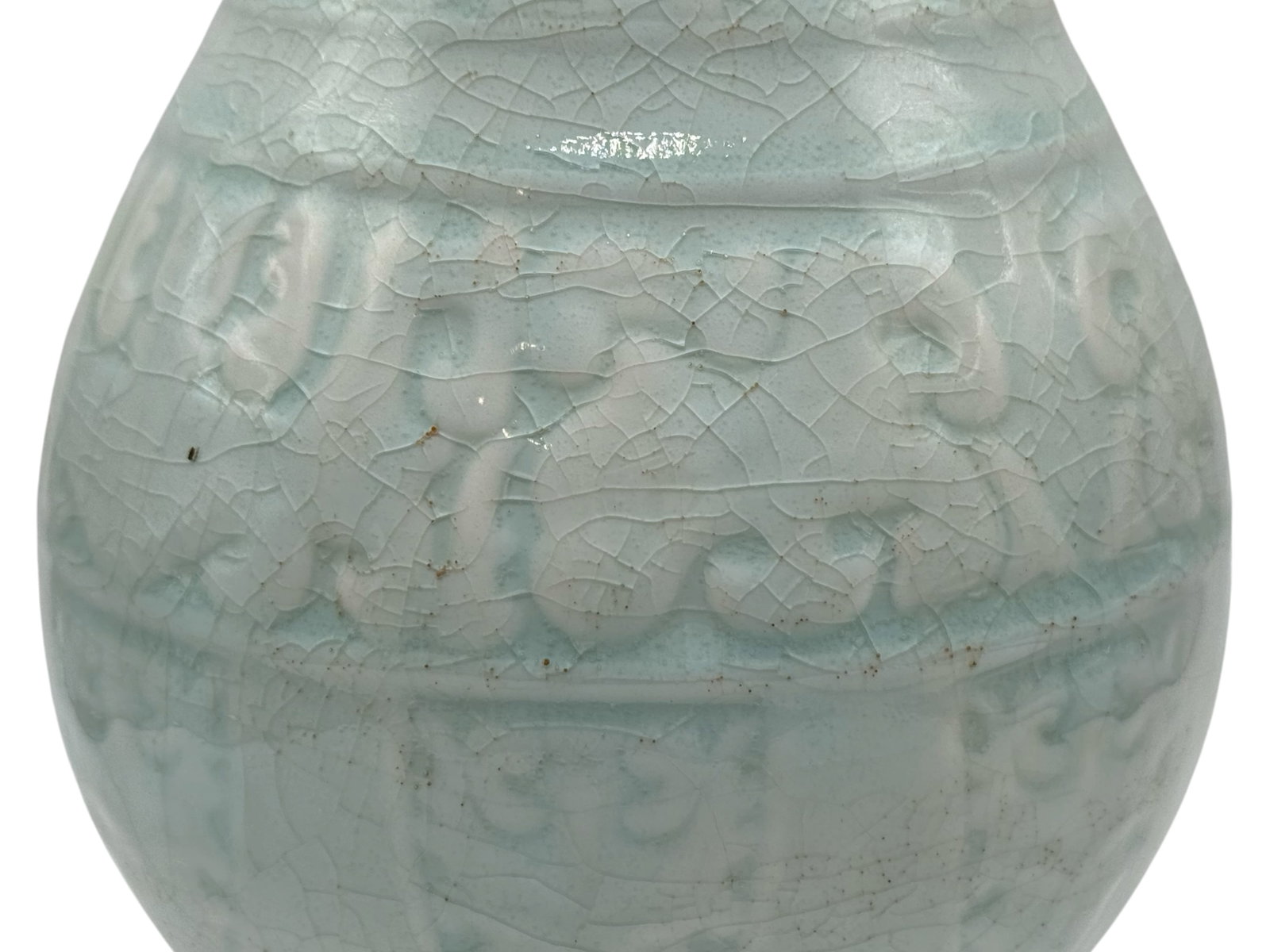A Chinese Celadon Glazed Relief-Decorated Vase - 3