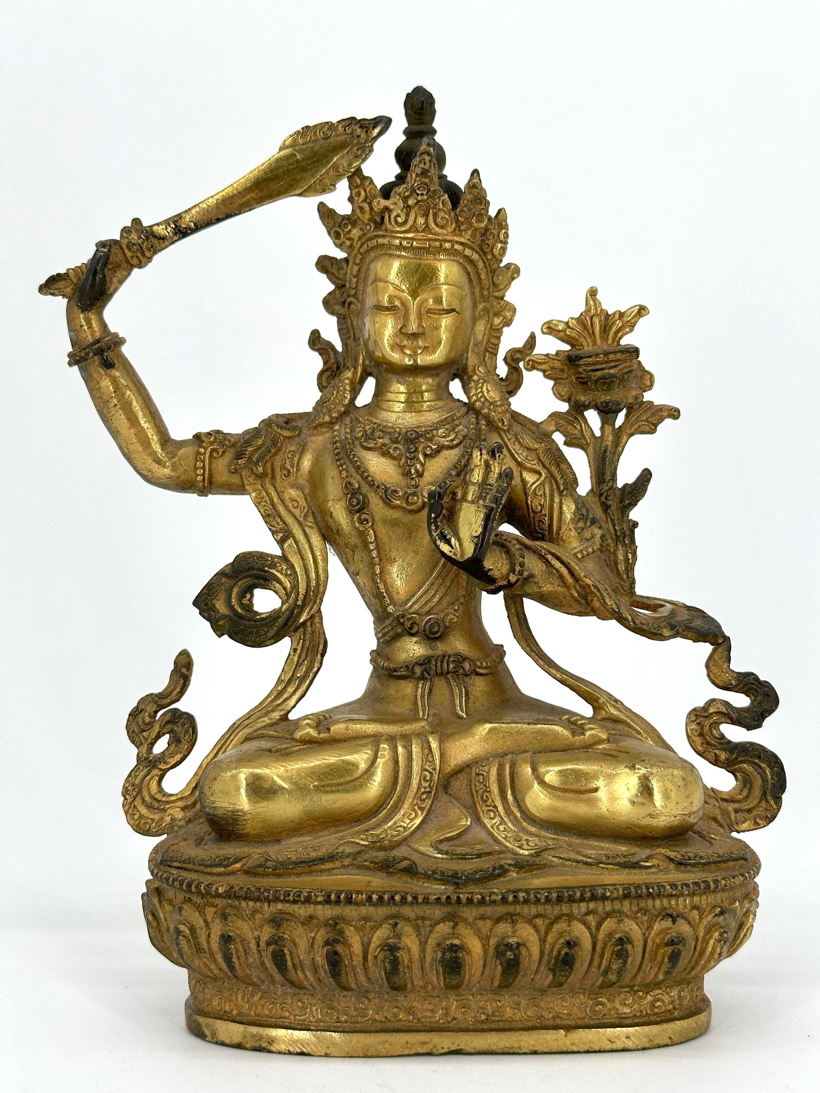 A Tibetan Gilt-Bronze Figure of Manjushri (1 of 5)