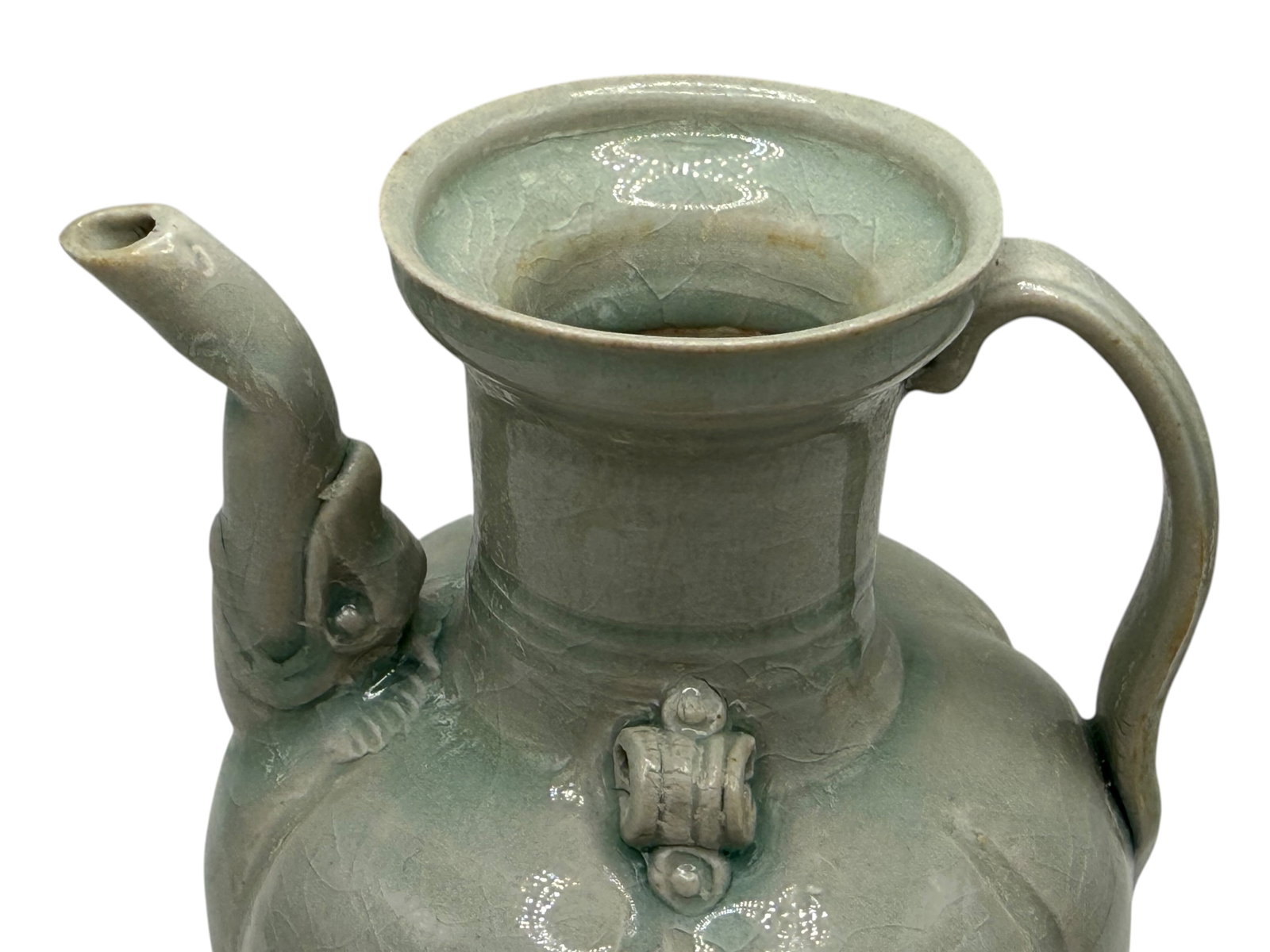 A Chinese Celadon-Glazed Ewer - 2