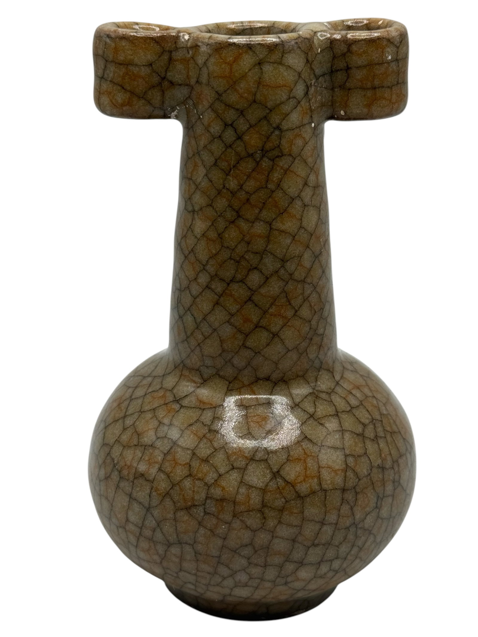 A Chinese Ge Style Crackle-Glazed Vase: H: 5 1/2 inches W: 3 inches