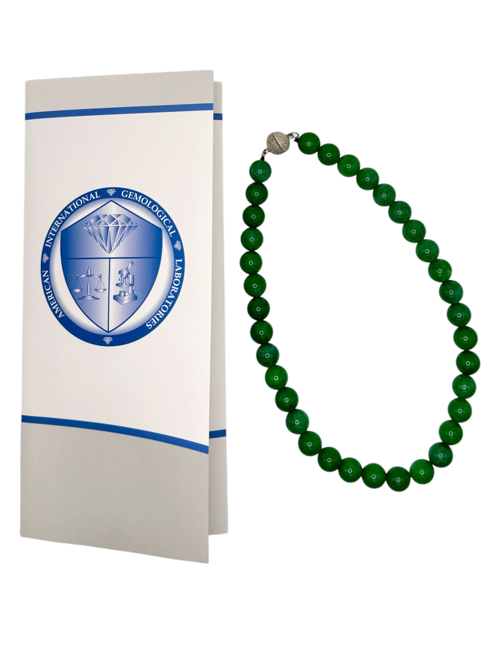 AIGL Report Jadeite Bead Necklace (1 of 5)