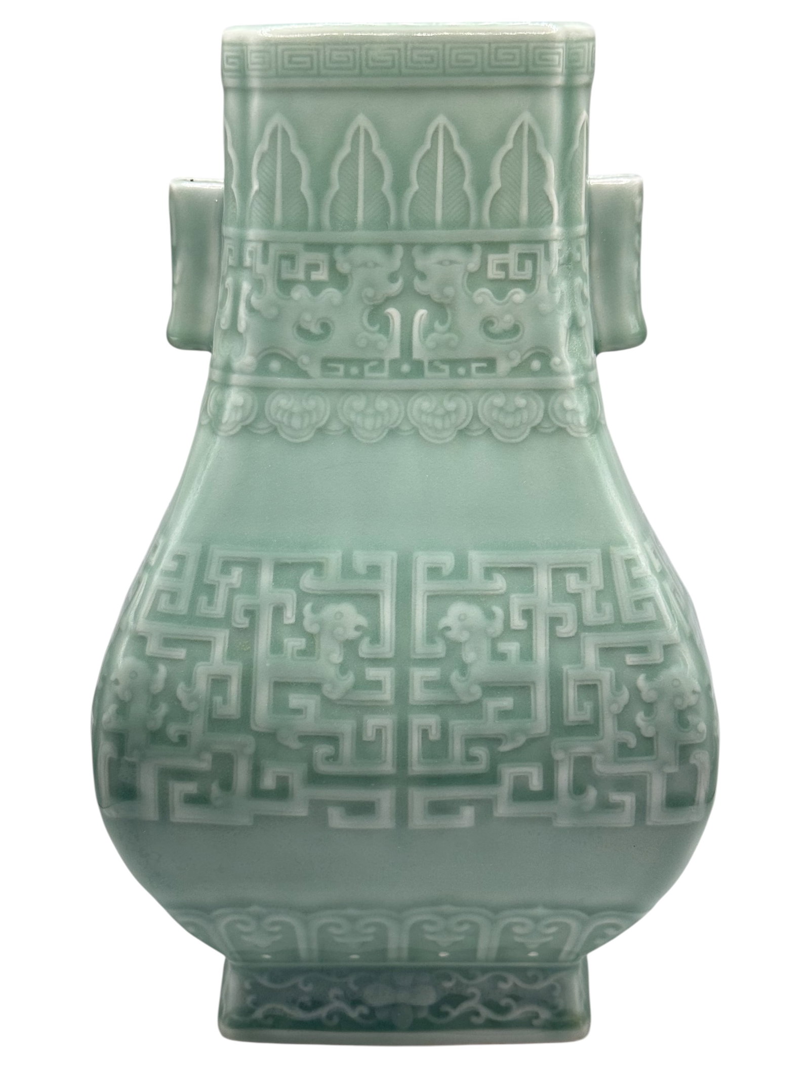 A Chinese Celadon-Glazed GU Relief-Decorated Vase (1 of 8)