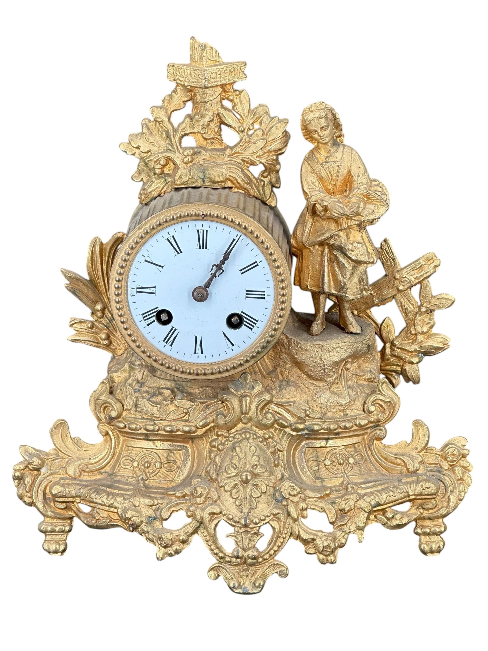 A French Gilt Metal Figural Mantel Clock (1 of 5)