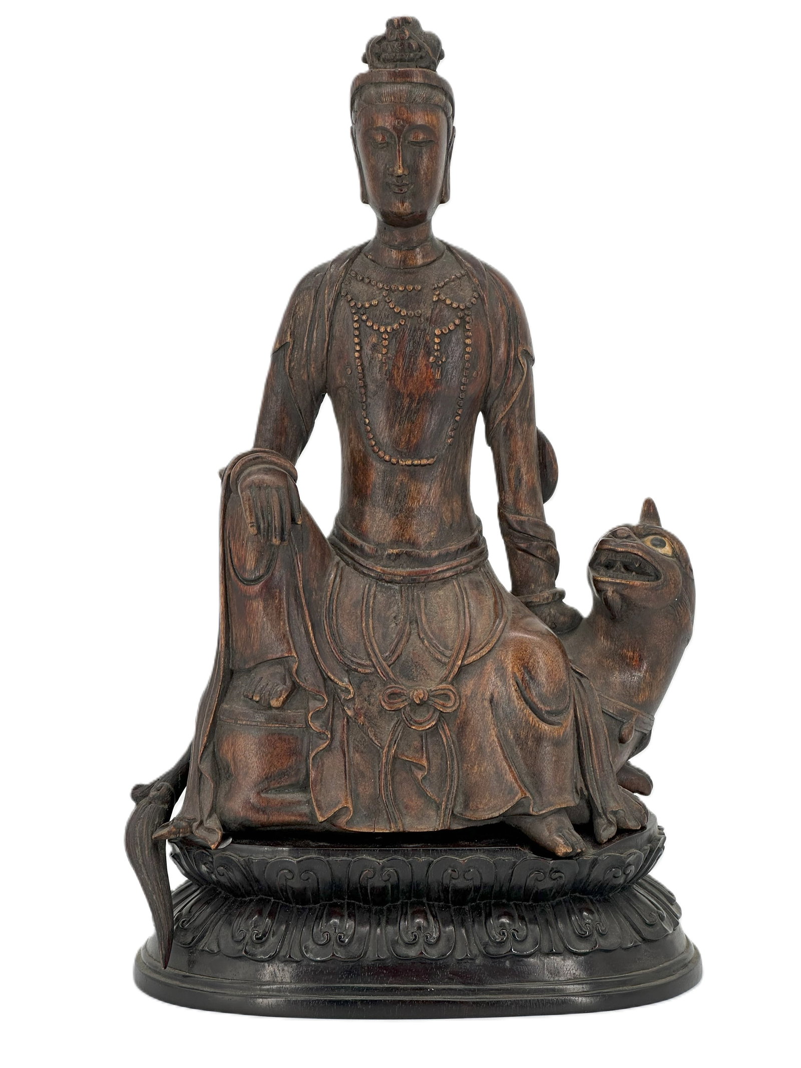 A Chinese Carved Wood Figure of Guanyin (1 of 4)