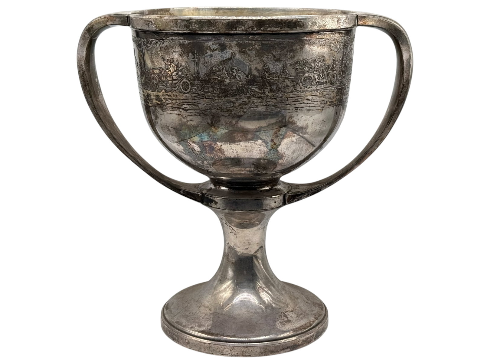 A Silver-Plated Twin-Handled Trophy Cup