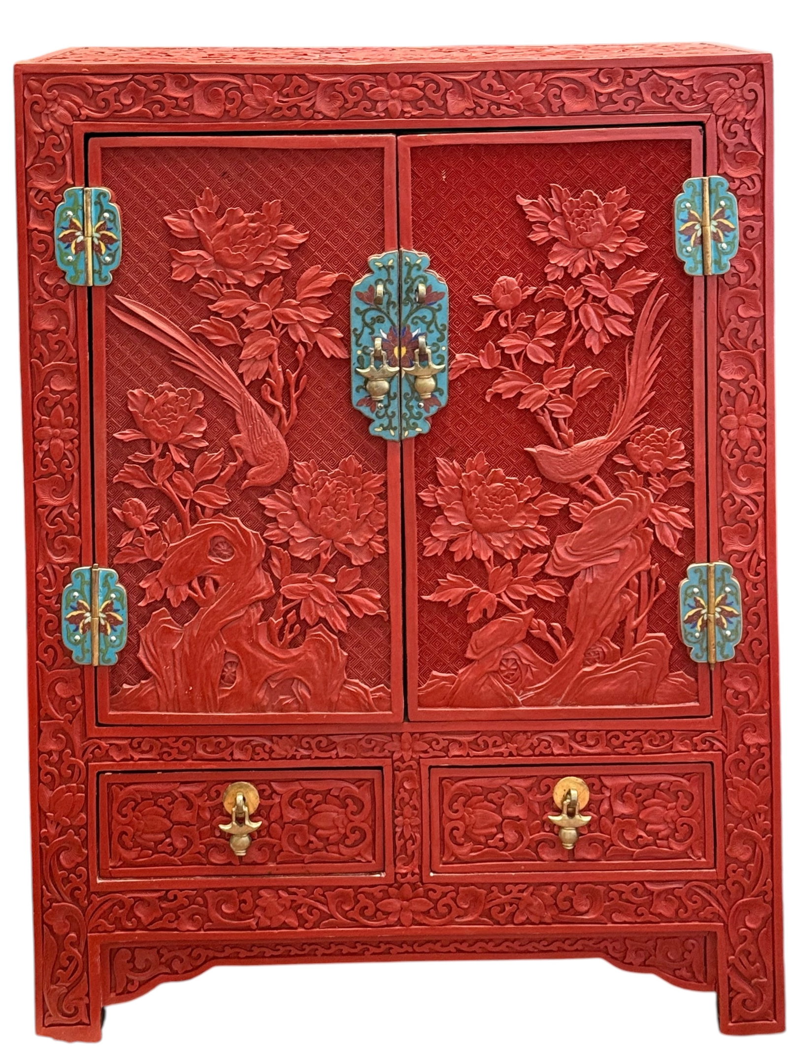 A Chinese cinnabar lacquer cabinet (1 of 8)