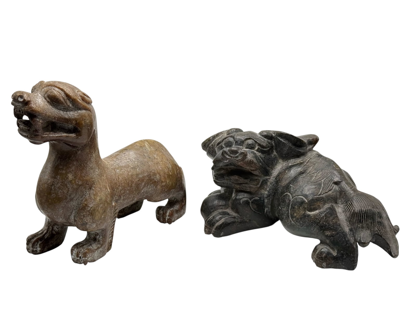 A group of two carved stone animal figures (1 of 3)