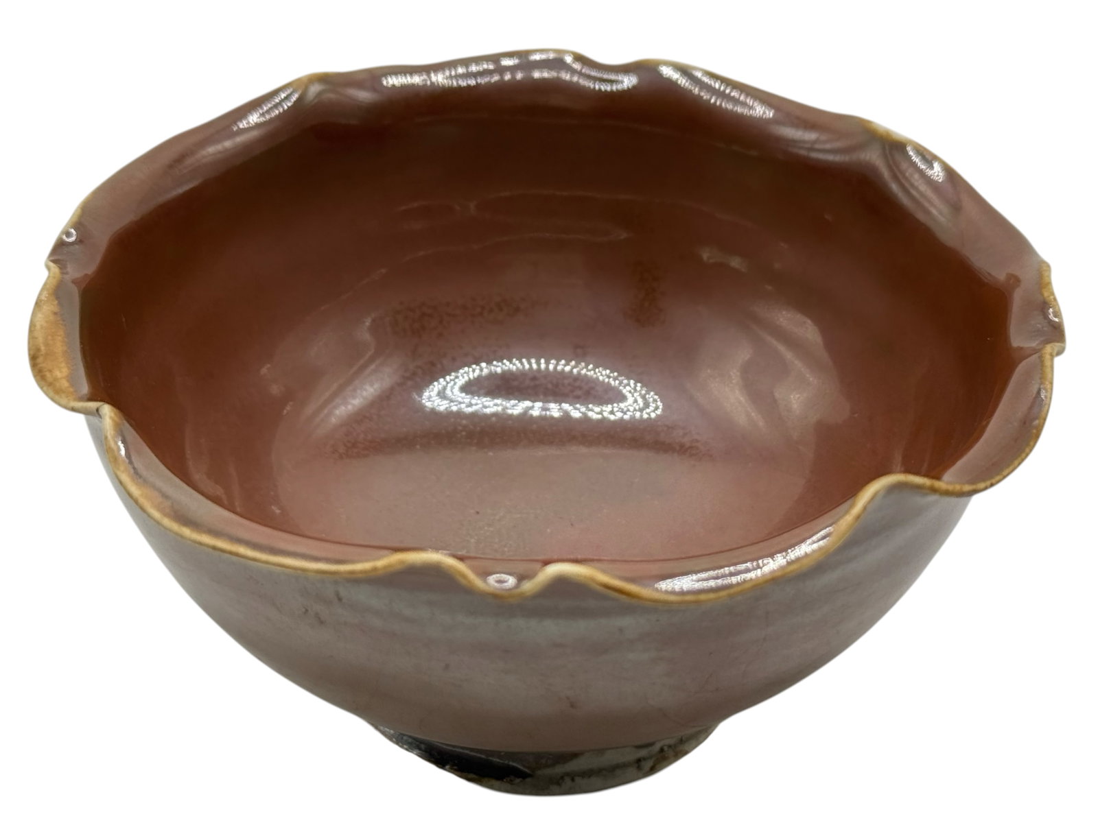 Chinese Flambe-Glazed Brown Bowl (1 of 5)