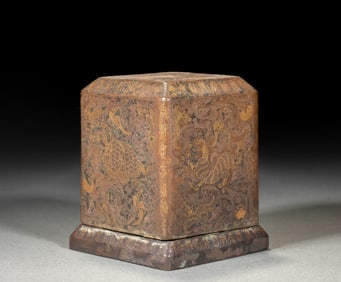 Ming before wrong gold and silver four sacred beast cover box