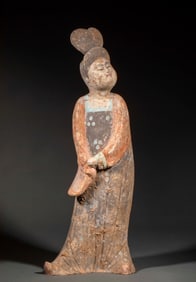 Painted pottery dancer before Ming Dynasty