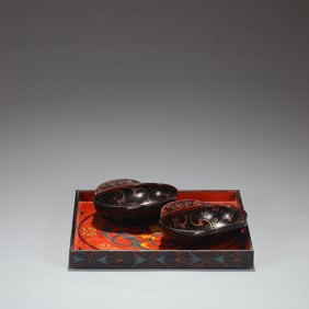 Han Dynasty lacquerware palace wine ear cup tray set
