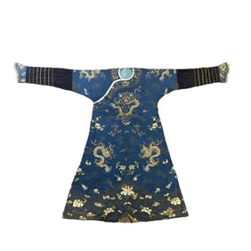 Qing Dynasty pan gold dragon robe