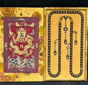 Clear agarwood silver wire 108 beads