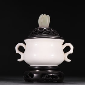 Clear porcelain body white glaze two ear aromatherapy stove