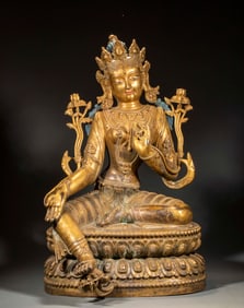 Daming Yongle year bronze gilt Tara