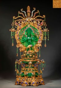 Qing Dynasty silk jade thousand-hand Guanyin