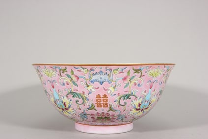 Qing Dao light palace powder land treasure phase flower bowl