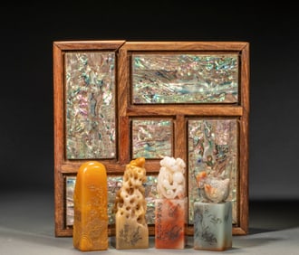 Qi Baishida Huangshoushan stone seal a group