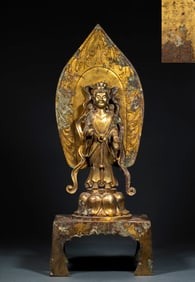 Before the Ming dynasty bronze gilt inscription Bodhisattva Buddha statue