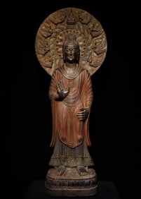 Bluestone painted giant Buddha of Northern Wei Dynasty before Ming Dynasty