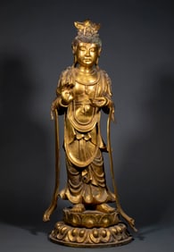 Before the Ming Dynasty, the Tang Dynasty knot seal Guanyin station image