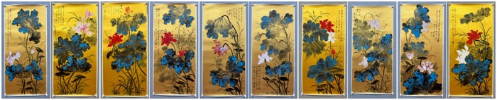 Zhang Daqian gold paper lotus a total of ten