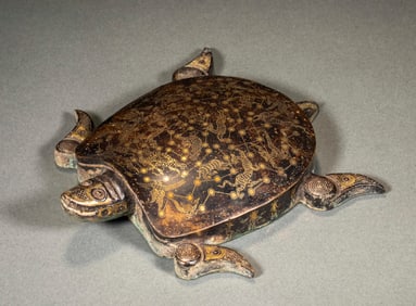 Ming dynasty wrong gold and silver longevity turtle decoration