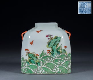 Qianlong year year powder enamel seawater pattern water basin