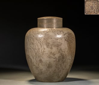 Tin stone carving Panasonic character tea pot