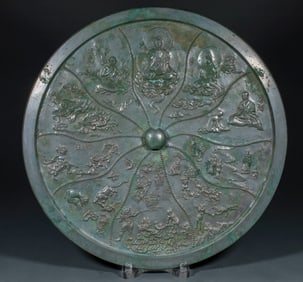 Bronze mirror of ten Buddha realms before Ming Dynasty