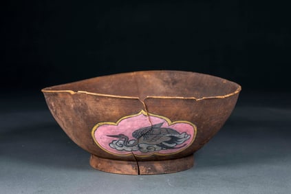 Ming deer and crane with spring wooden bowl
