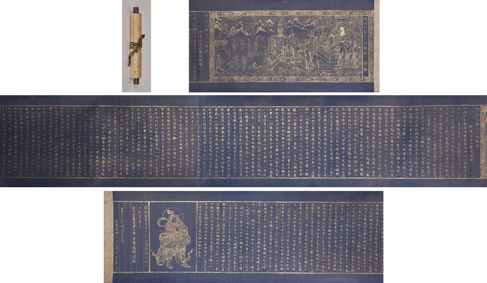 Gilt Handwritten Sutra on the Twelve Nidanas