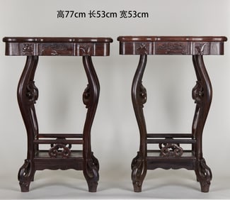 A pair of flower stands